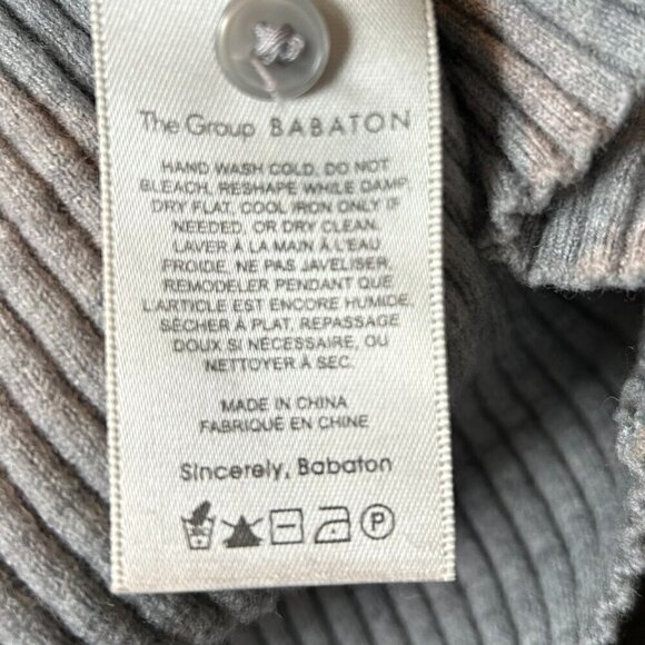 ARITZIA The Group Babaton Heather Grey Ribbed Knit Avalon Midi Dress US XS - Picture 6 of 7